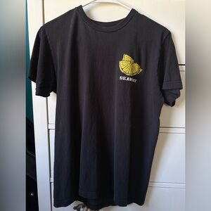 Seaway - Black Graphic T-Shirt with Yellow Lemon Logo